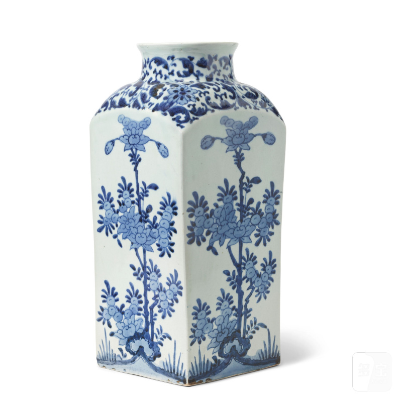江戶時代 十七/十八世紀 青花方瓶 | A LARGE BLUE AND WHITE SQUARE VASE - 图4